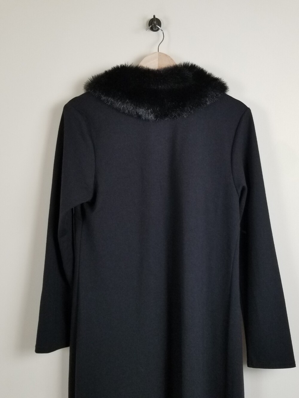 A-list By Wrapper Vintage Duster Coat Faux Fur Collar Size Medium - Picture 6 of 10